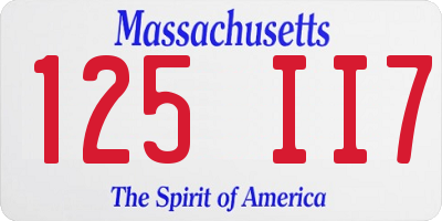 MA license plate 125II7