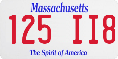 MA license plate 125II8