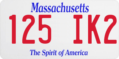 MA license plate 125IK2