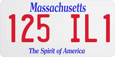 MA license plate 125IL1