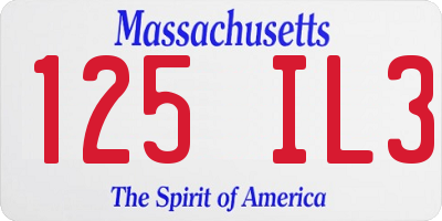 MA license plate 125IL3