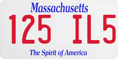 MA license plate 125IL5