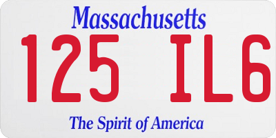 MA license plate 125IL6