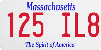 MA license plate 125IL8