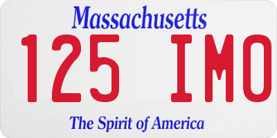 MA license plate 125IM0