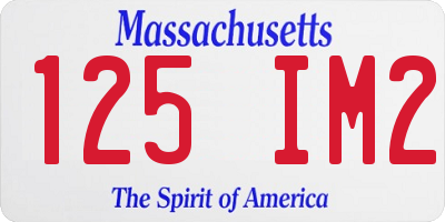 MA license plate 125IM2