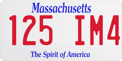 MA license plate 125IM4