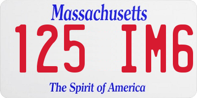 MA license plate 125IM6