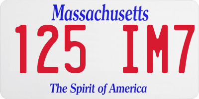 MA license plate 125IM7