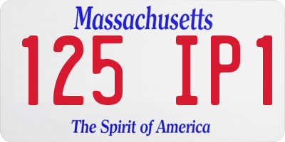 MA license plate 125IP1