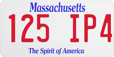 MA license plate 125IP4