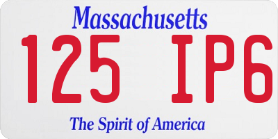 MA license plate 125IP6