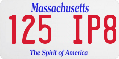 MA license plate 125IP8