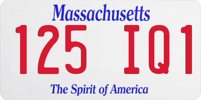 MA license plate 125IQ1