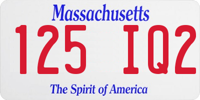 MA license plate 125IQ2