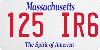 MA license plate 125IR6