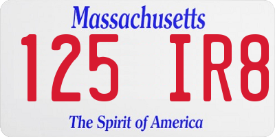 MA license plate 125IR8