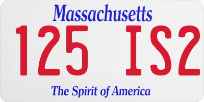 MA license plate 125IS2