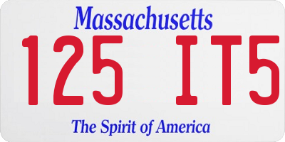 MA license plate 125IT5
