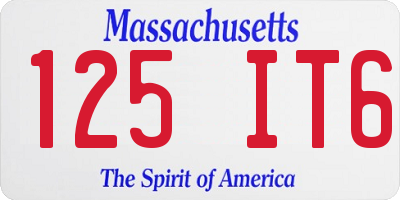 MA license plate 125IT6