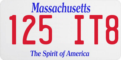 MA license plate 125IT8