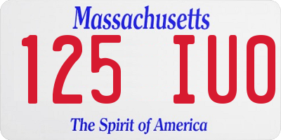 MA license plate 125IU0