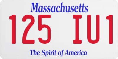 MA license plate 125IU1
