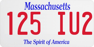 MA license plate 125IU2