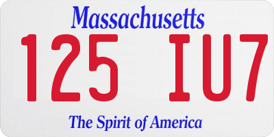MA license plate 125IU7