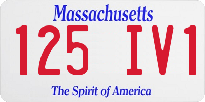 MA license plate 125IV1
