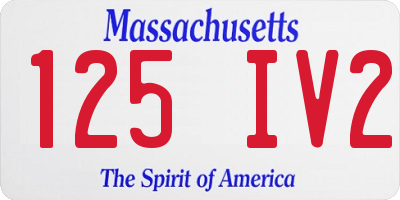 MA license plate 125IV2