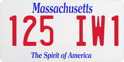 MA license plate 125IW1