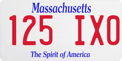 MA license plate 125IX0
