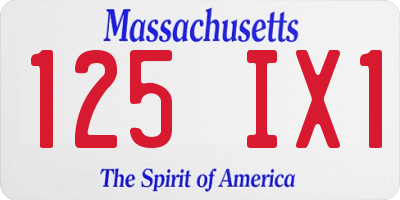 MA license plate 125IX1