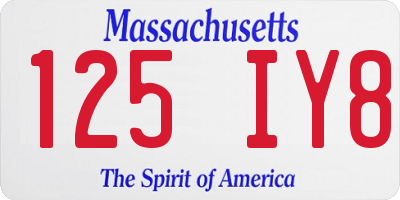 MA license plate 125IY8