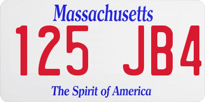 MA license plate 125JB4