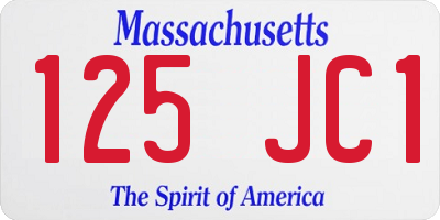 MA license plate 125JC1