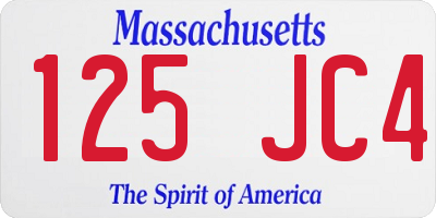 MA license plate 125JC4