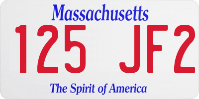 MA license plate 125JF2