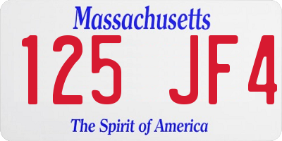 MA license plate 125JF4