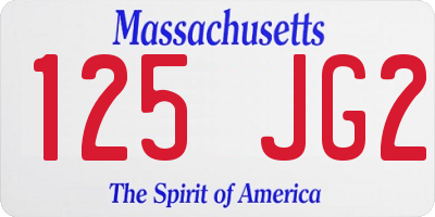 MA license plate 125JG2
