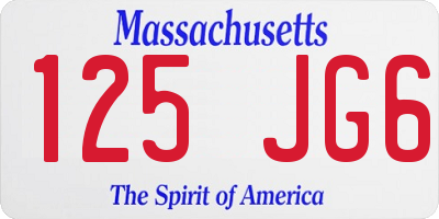 MA license plate 125JG6