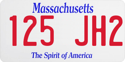 MA license plate 125JH2