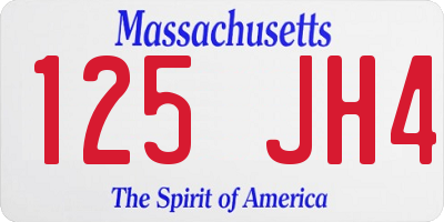 MA license plate 125JH4