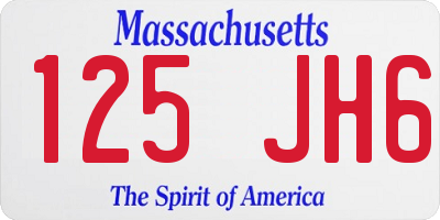 MA license plate 125JH6