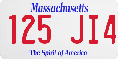 MA license plate 125JI4