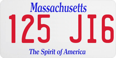MA license plate 125JI6