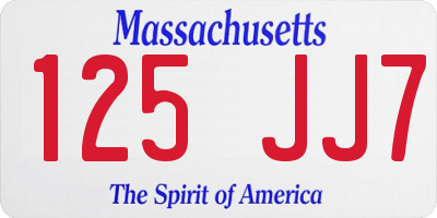 MA license plate 125JJ7