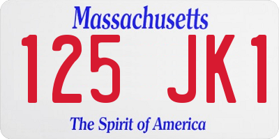 MA license plate 125JK1