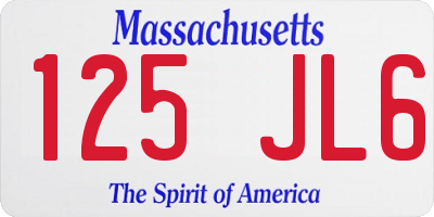 MA license plate 125JL6
